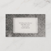 クラシックなヴィンテージのダマスク織のモノグラム(灰色の真珠) 名刺 (裏面)