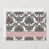 クラシックなヴィンテージのピンクの黒の誕生の発表 案内状 (裏面)