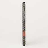 クラシックなヴィンテージのヘリンボンツイードの革モノグラム Case-Mate iPhoneケース (裏面/左)