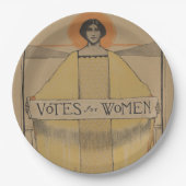 クラシックなヴィンテージの女性の投票Boye選挙権ポスター ペーパープレート (正面)