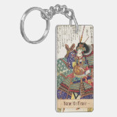 クラシックなヴィンテージの日本のな武士の戦士大将 キーホルダー (正面左)
