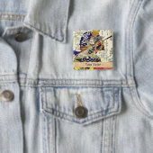 クラシックなヴィンテージの日本のな武士の戦士大将 缶バッジ (インサイチュ)