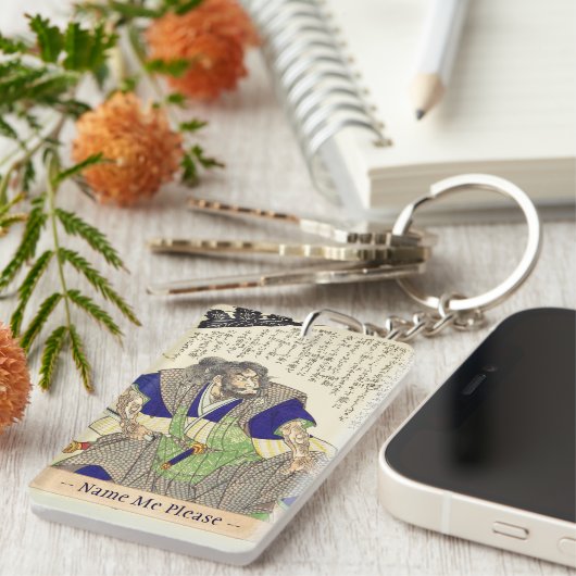 クラシックなヴィンテージの日本のな武士の戦士Ronin キーホルダー (正面右)