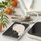 クラシックなヴィンテージの日本のukiyo-e白いクレーン芸術 キーホルダー (正面右)