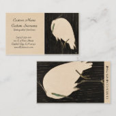 クラシックなヴィンテージの日本のukiyo-e白いクレーン芸術 名刺 (正面/裏面)