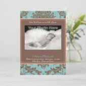 クラシックなヴィンテージの青色児の発表 案内状 (スタンド正面)