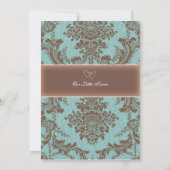 クラシックなヴィンテージの青色児の発表 案内状 (裏面)