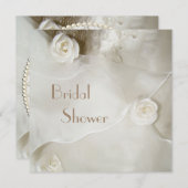 クラシックなヴィンテージウェディングドレス ブライダルシャワー 招待状 (正面/裏面)