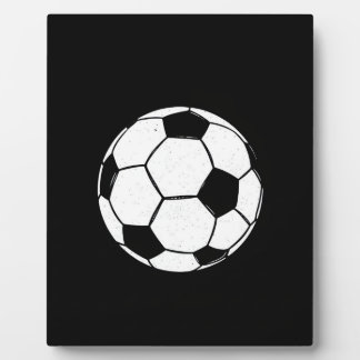 クラシックなヴィンテージサッカーボール ディストレスドスポーツイラスト フォトプラーク