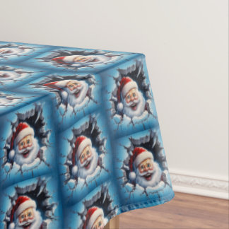 クラシックなヴィンテージサンタクロースのクリスマステーブルクロス テーブルクロス