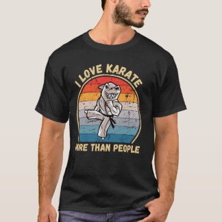 クラシックなヴィンテージシャーク 空手が人より好き Tシャツ