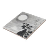 クラシックなヴィンテージ日本夜月の景色のsumi-e タイル (側面)