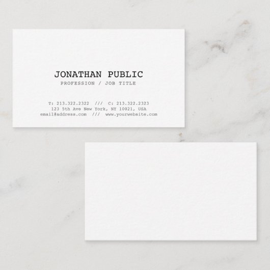 クラシックな一見のグラフィック・デザインのきれいなヴィンテージの白 名刺 (正面/裏面)