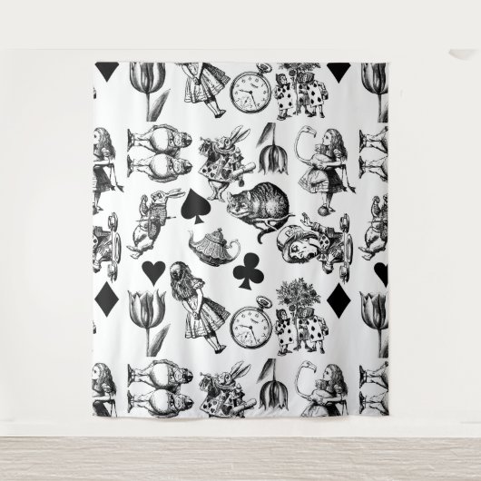 クラシックな不思議の国のアリスキャラクター:オリジナル タペストリー (正面)