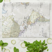 クラシックな世界地図 キッチンタオル (折り畳み)