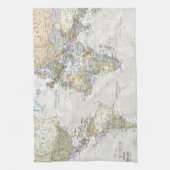 クラシックな世界地図 キッチンタオル (縦)