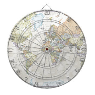 クラシックな世界地図 ダーツボード