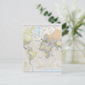 クラシックな世界地図 ポストカード (スタンド正面)