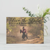 クラシックな両面の写真の保存日付 セーブザデート (スタンド正面)