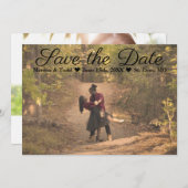 クラシックな両面の写真の保存日付 セーブザデート (正面/裏面)