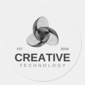 クラシックな丸型ステッカー ラウンドシール (正面)