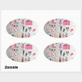 クラシックな丸型ステッカー 楕円形シール (シート)