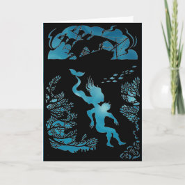 クラシックな人魚のフェアリーテイル。ブランクカード カード