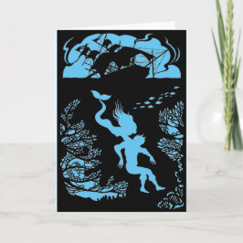 クラシックな人魚のフェアリーテイル。ブランクカード カード