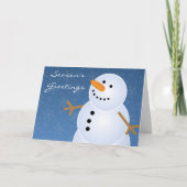 クラシックな休日の雪だるまのクリスマス シーズンカード (正面)