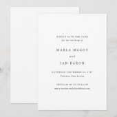 クラシックな伝統的なウェディング セーブザデート (正面/裏面)