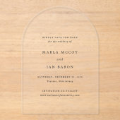 クラシックな伝統的な結婚式の招待状（Save the Date） アクリル招待状 (正面)