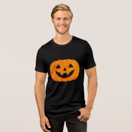 クラシックな光るジャック・オ・ランタン・パンプキン・ハロウィン トライブレンドTシャツ