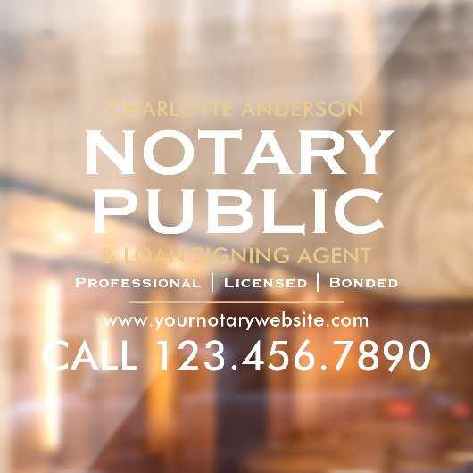 クラシックな公証人プロモーション用ホワイトゴールド ウィンドウサイン (シート2)