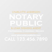 クラシックな公証人プロモーション用ホワイトゴールド ウィンドウサイン (シート)