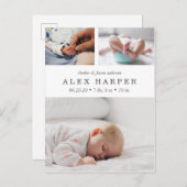 クラシックな写真のコラージュの誕生 案内ポストカード (正面/裏面)