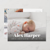 クラシックな写真のコラージュの誕生 案内ポストカード (正面/裏面)