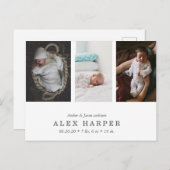 クラシックな写真のコラージュの誕生 案内ポストカード (正面/裏面)