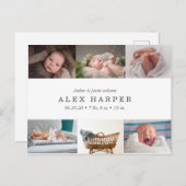 クラシックな写真のコラージュの誕生 案内ポストカード (正面/裏面)