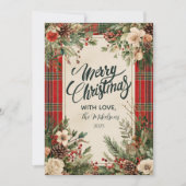 クラシックな冬の花クリスマス シーズンカード (正面)