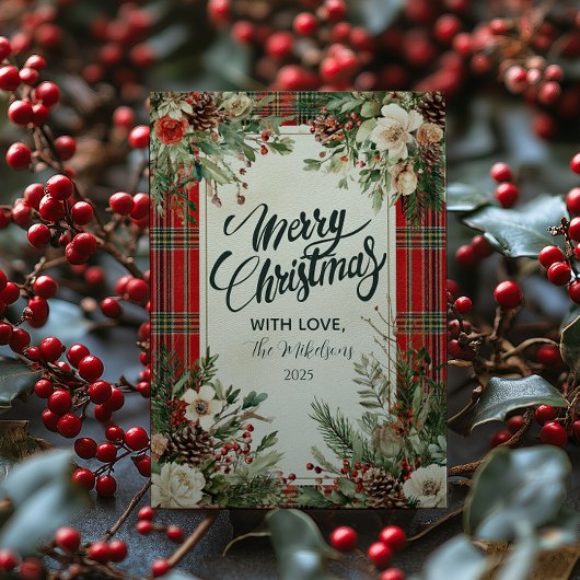 クラシックな冬の花クリスマス シーズンカード