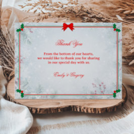 クラシックな冬の華やぎ サンキューカード