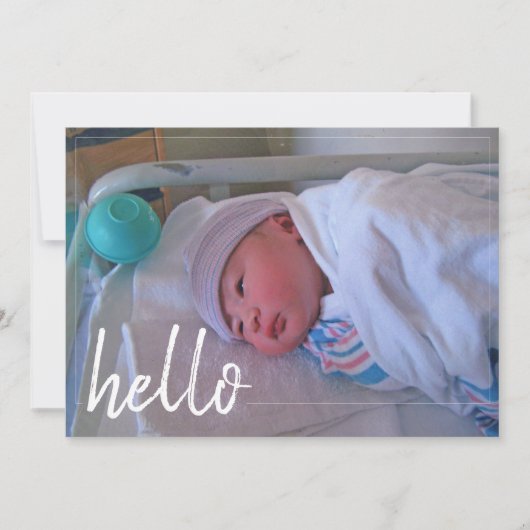 クラシックな出産報告と感謝のカード 案内状 (正面)