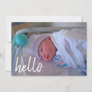 クラシックな出産報告と感謝のカード 案内状