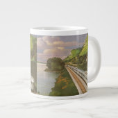 クラシックな列車の休暇、地方を走る機関車 ジャンボコーヒーマグカップ (正面右)