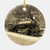 クラシックな列車 セラミックオーナメント (裏面)
