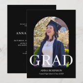 クラシックな卒業写真 卒業式 招待状 (正面/裏面)