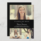 クラシックな卒業式招待状のお知らせ 招待状 (正面/裏面)