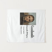 クラシックな卒業証書用の写真 名前 クラス 年度 学校 タペストリー (正面(横))