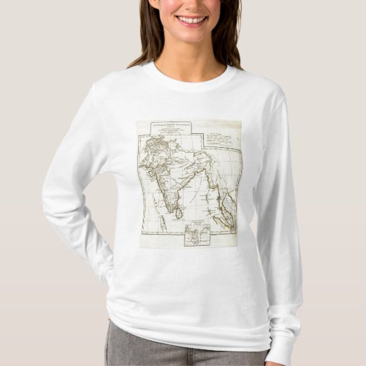 クラシックな南アジアの地図 Tシャツ (正面)