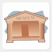 クラシックな博物館建築 スクエアシール (正面)